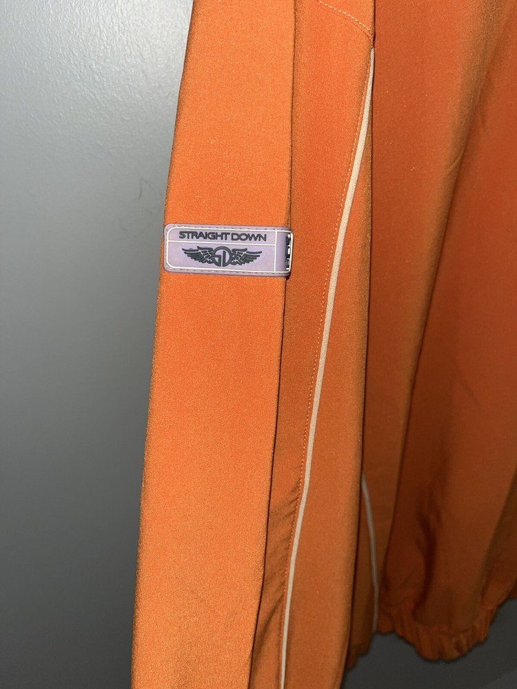 Straight Down Performance 1/4 Zip Golf Pullover Jacket Burnt Orange Mens M