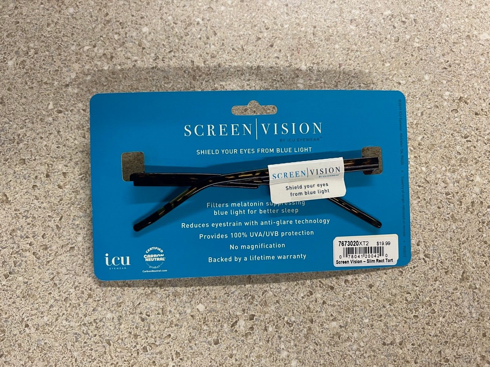 ICU Eyewear Screen Vision Blue Light Glasses New