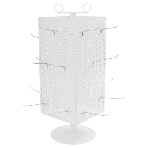 Display Stand, Perforated Panel Display Stand, 4-Sided Revolving Display Stand