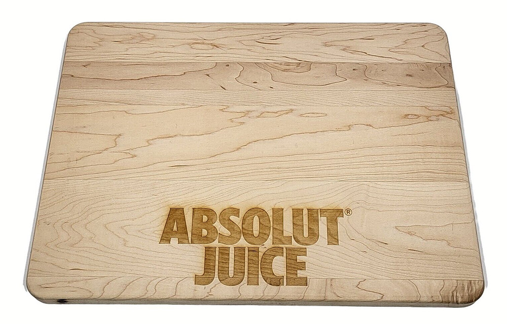 Absolut Juice Cutting Board Rectangular Heavy Wooden Vodka 16" X 12"