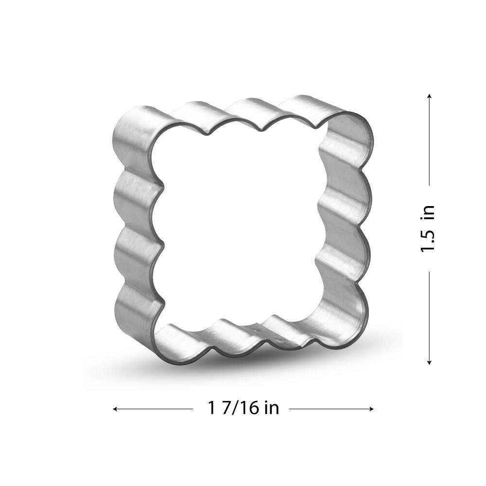 Mini Fluted Square 1.5'' Cookie Cutter Metal