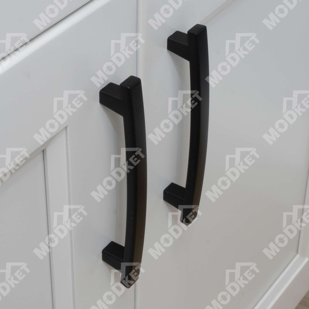 Solid Matte Black Square Cabinet Pulls Knobs Handles Kitchen Bath Drawers Modern