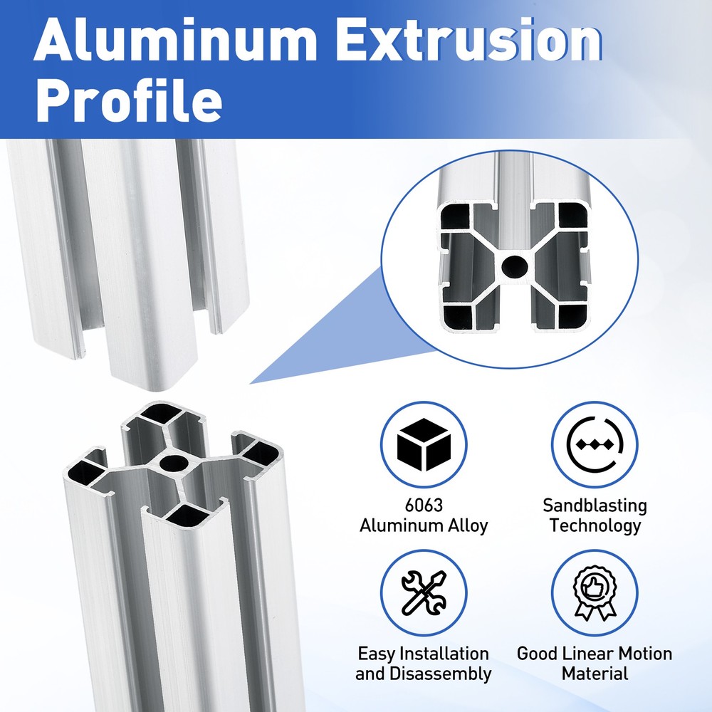 2Pcs 150mm 4040 Aluminum Extrusion Profile, Anodized Linear Rail, Silver