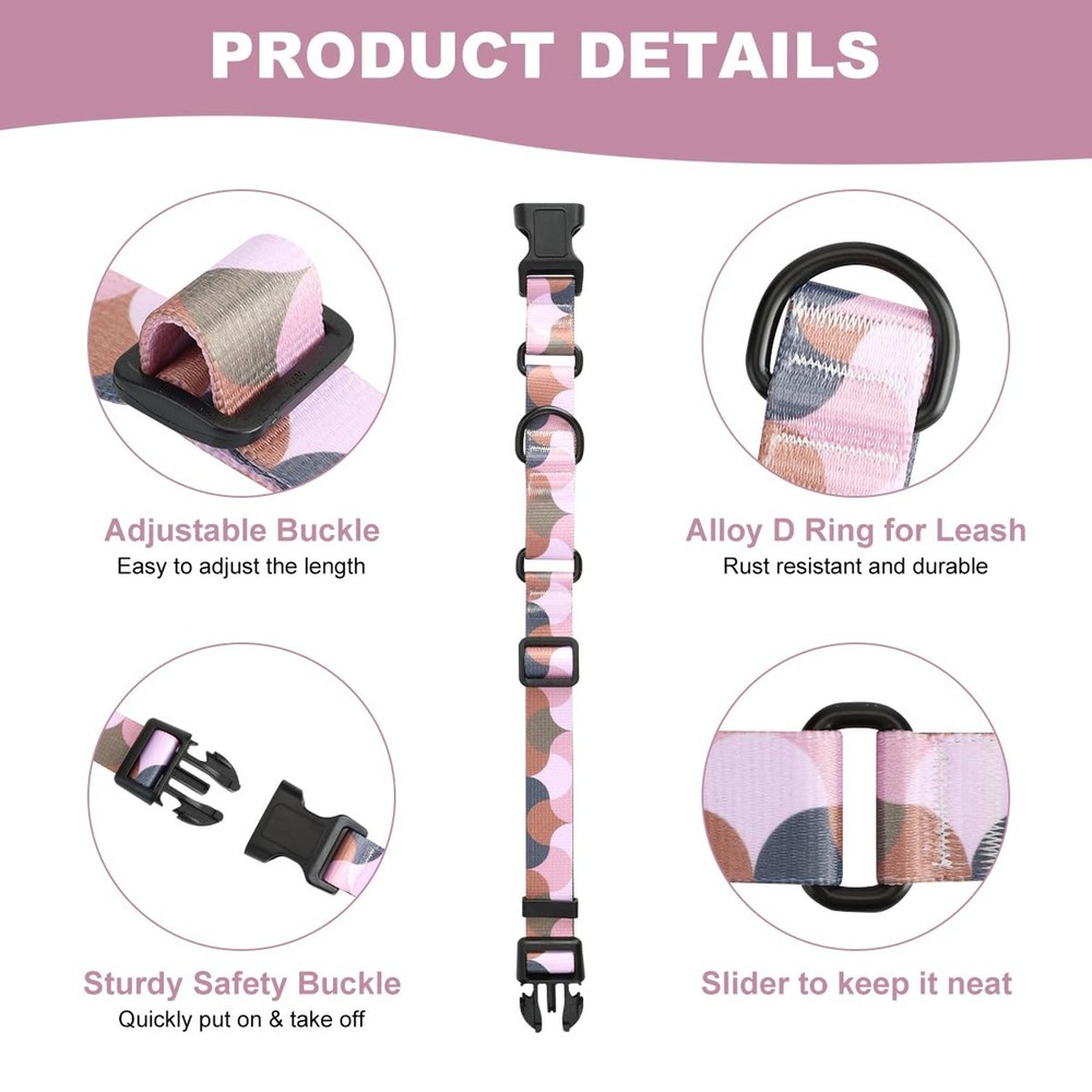 Martingale Dog Collars,Adjustable Soft Nylon Quick Release Buckle,No Pull Tra...