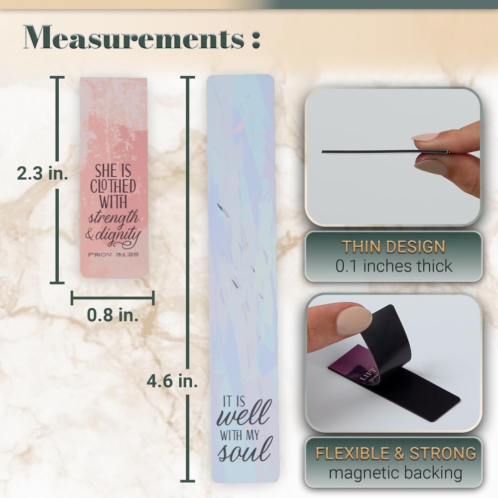 Delightful Magnetic Bookmark Set – 6 Pastel Designs Featuring Scripture Verses