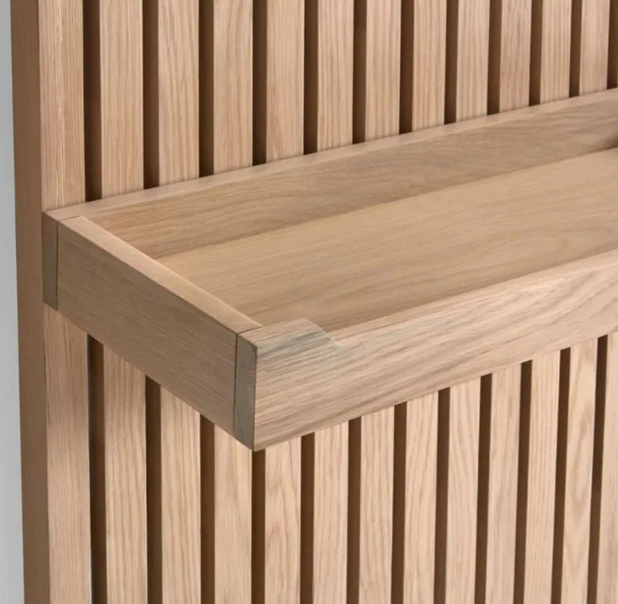 Crate & Barrel Batten 24" Flat White Oak Wall Shelf