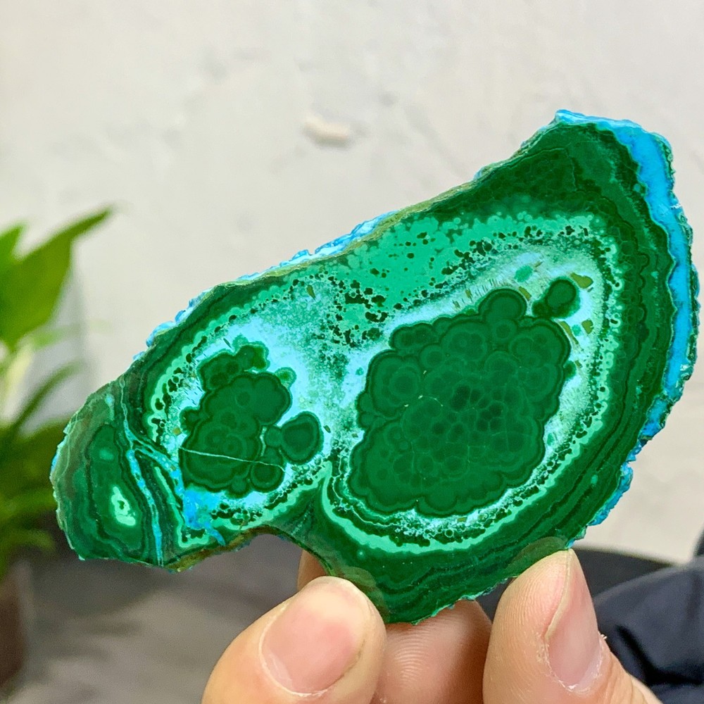 68G Natural Chrysocolla/Malachite transparent cluster rough mineral sample