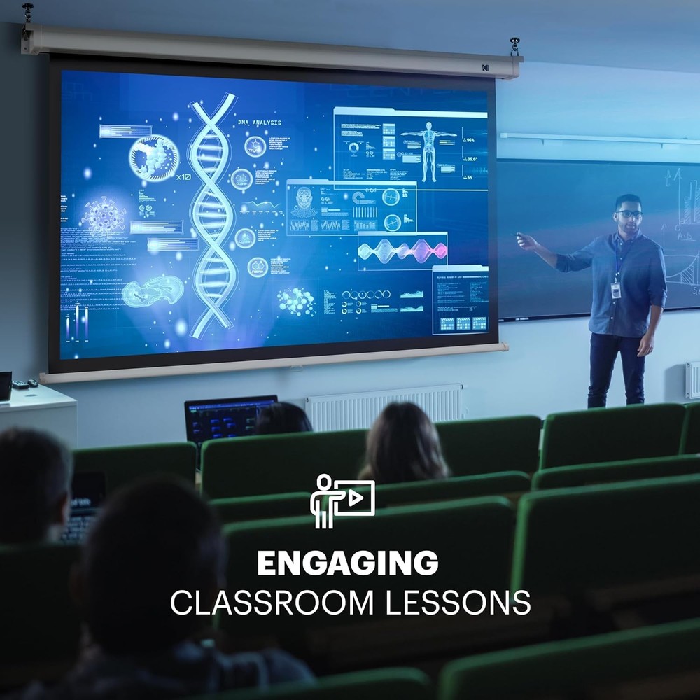 KODAK Manual Pull-Down White Projector Screen 80" Inch | Large 16:9 Office,...