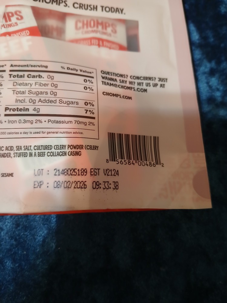 Chomps: Chomplings - Original Beef Mini Sticks - Mild - 6 Count/3 oz.