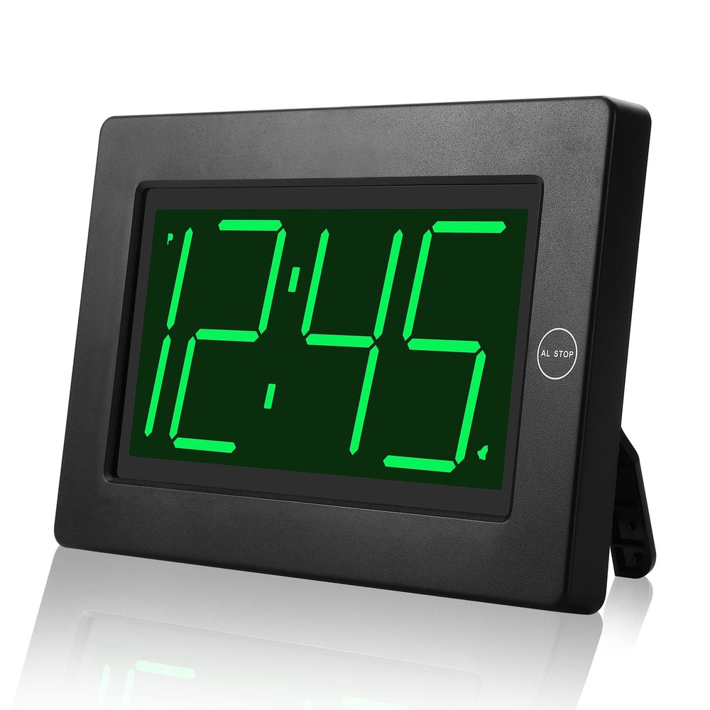 KWANWA Alarm Clock, Wall Clock, Digital Clock, 3" LED Digit Display, Battery Ope