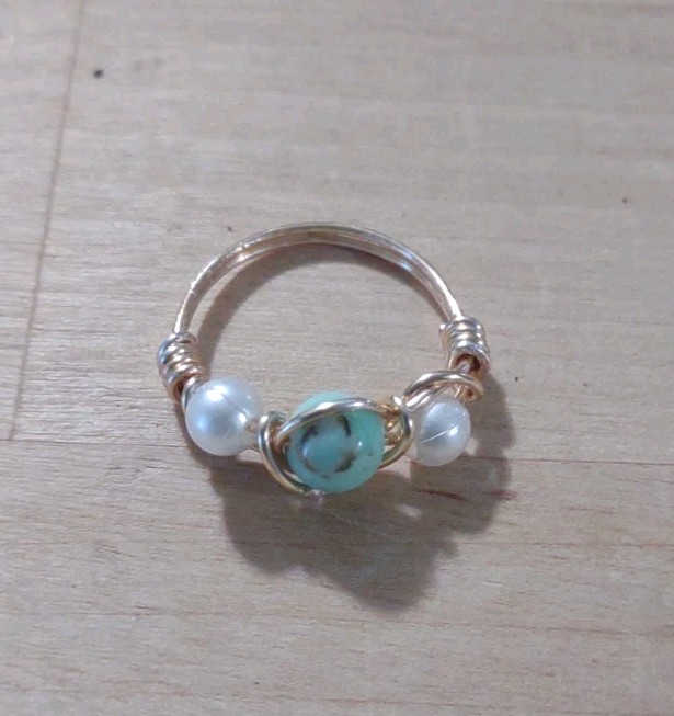 Ocean Breeze Wire-Wrapped Ring