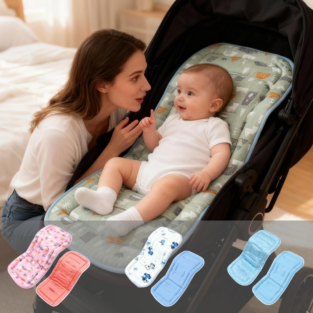 Baby Stroller Cushion, Seat Liners Universal Blue Rabbits