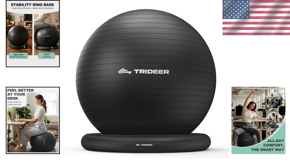 Stability Ball Chair with Base, 65cm Diameter