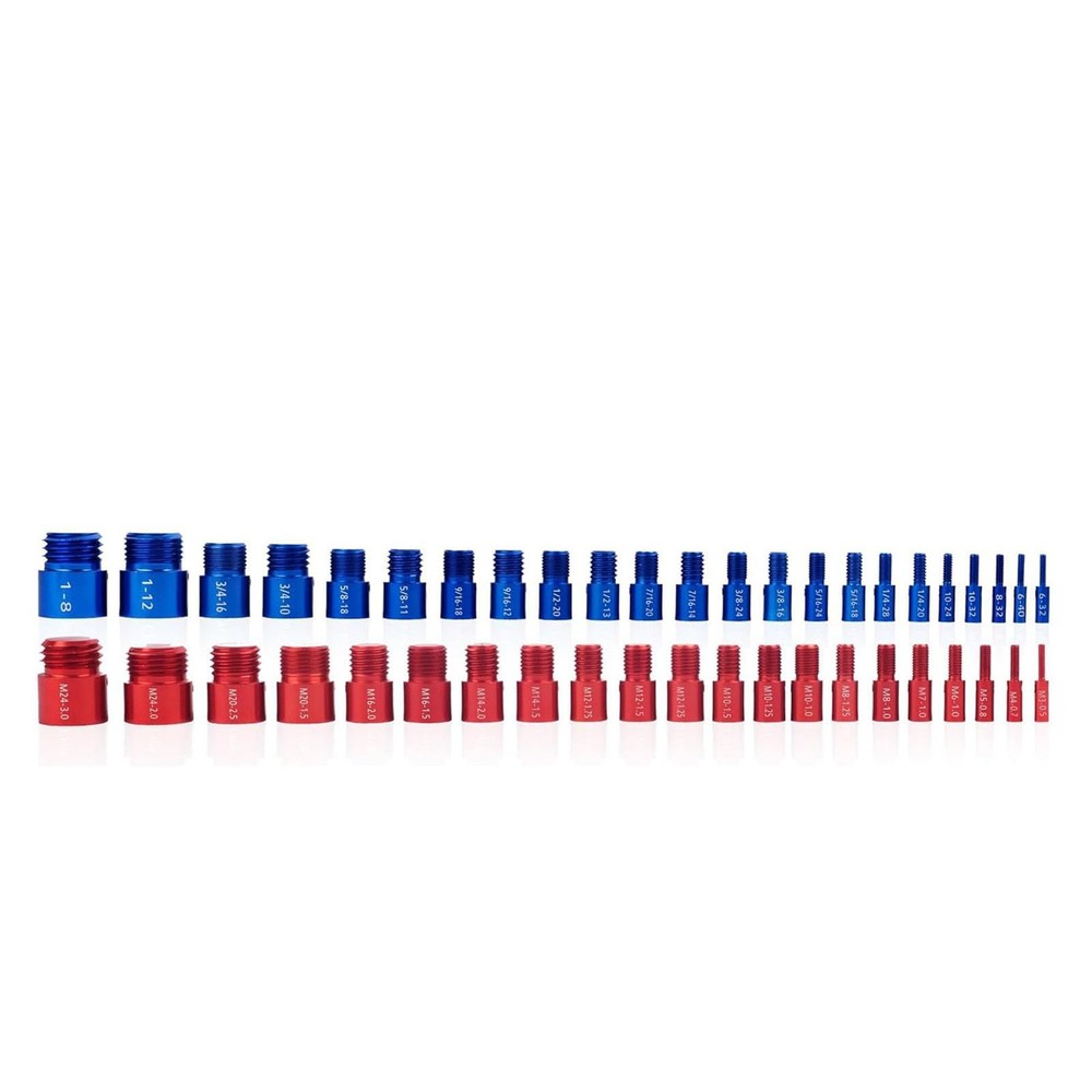 44 PCS Thread Checker Kit Nut And Bolt Carbon Steel Identifier Storage Box