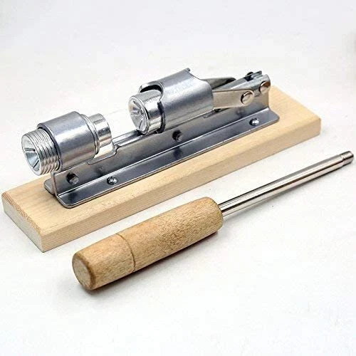 Heavy Duty Pecan and Nut Cracker Tool, Wood Base and Adjustable Handle, Easy Use