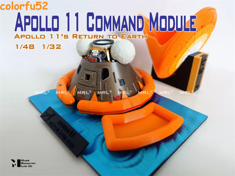1:48 Apollo Command Module Spacecraft 3D Printed Finished Model Display Toy Gift