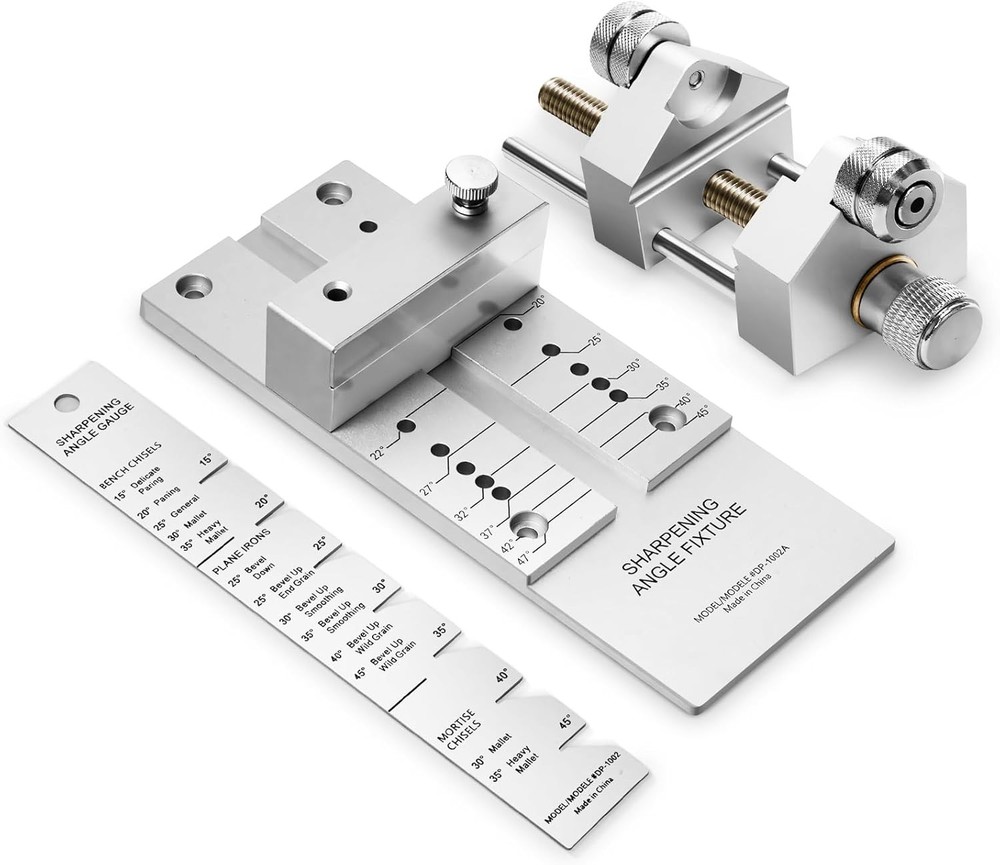 Chisel Sharpening Jig, Precise Honing Guide System with Adjustable Angle Gauge a