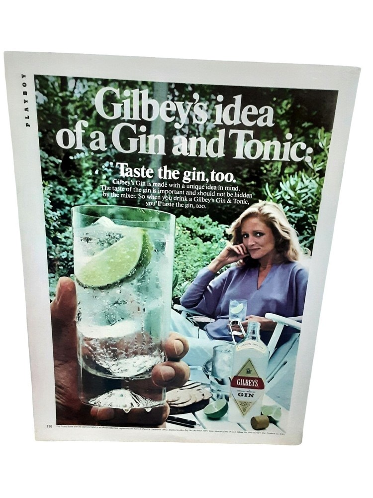 1981 Gilbeys Gin with Tonic Original Print Ad