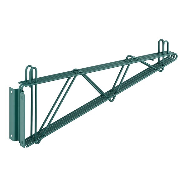 18" 2 Pc Deep Double Wall Mounting Bracket for Green Epoxy Wire Shelving