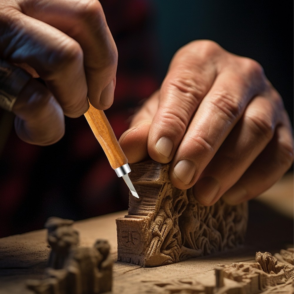 12 Piece Wood Carving Hand Chisel Tool Set Professional Woodworking Gouges Steel