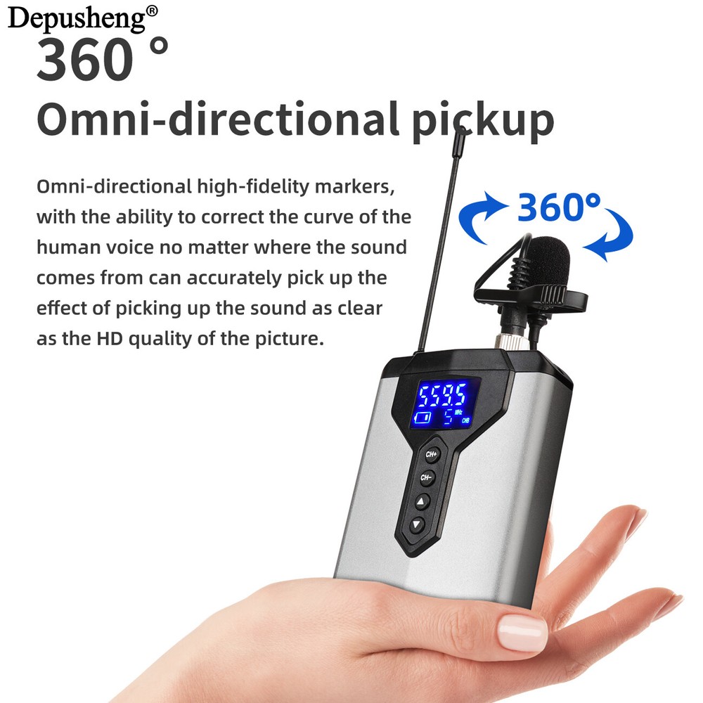 USB Wireless Lavalier Microphone Headset Microphone Depusheng for Teaching