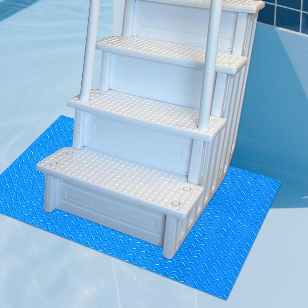 24"x36" Pool Ladder Mat Protective Non-Slip Pool Step Pad with Texture，Protec...