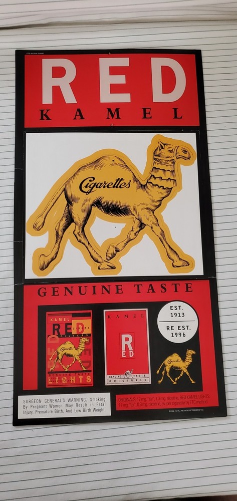 RARE 1996 CAMEL RED KAMEL DANGLER STORE DISPLAY 2 – SIDED DISPLAY NEVER USED