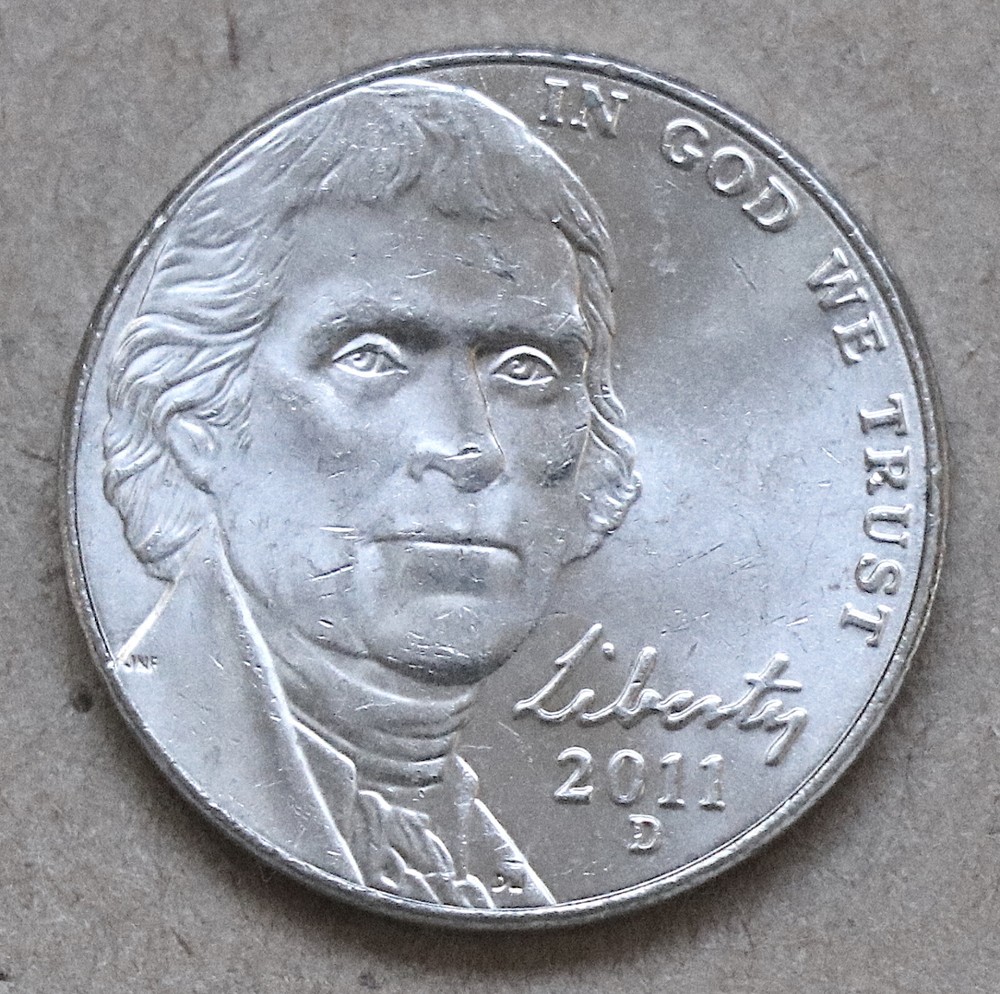 2011 D Jefferson nickel circulated