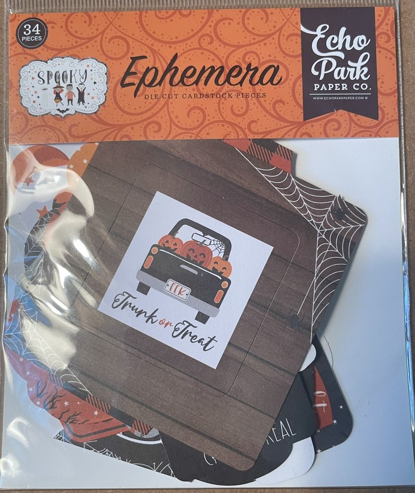 Echo Park Paper SPOOKY Ephemera Pieces~NICE~Quick Ship!