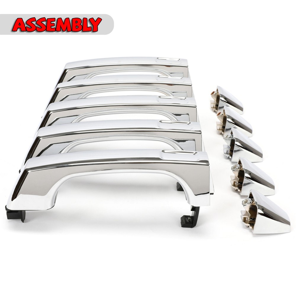 For Hummer H3 2006-2010 Chrome Door Handle Assembly 5 pcs Set