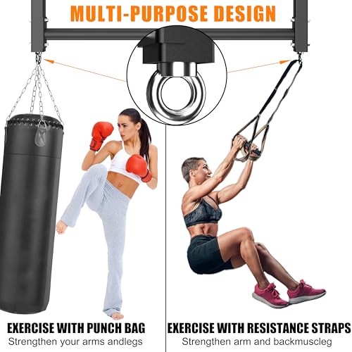 Ceiling Mounted Pull Up Bar, Heavy Duty 700 LBS Multi Grip Pull Up Bars, Black