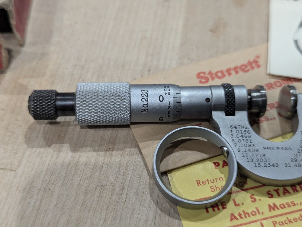 Starrett No.223RL Paper Micrometer