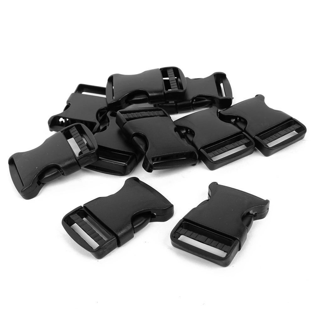(Pack 100) Black Plastic Backpack Release Buckle for 1" Wide Webbing Strap
