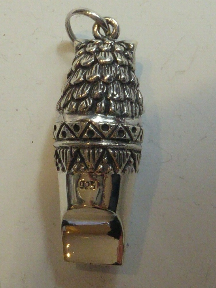 SOLID SILVER NOVELTY OWL WHISTLE