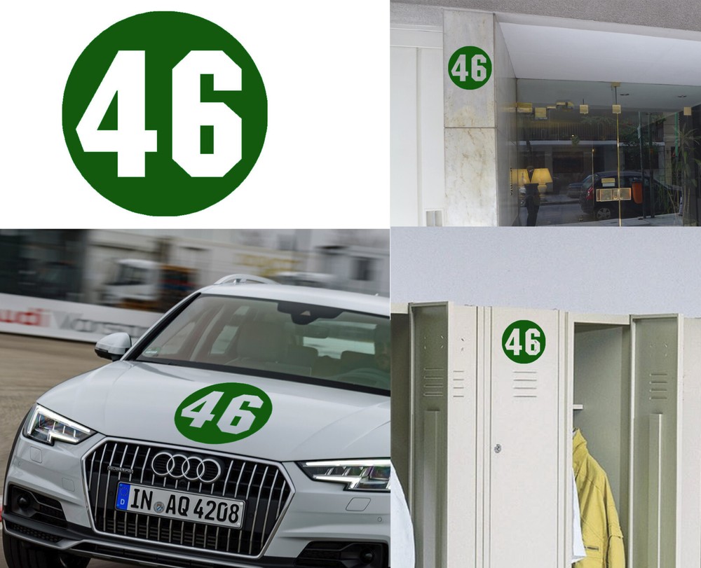 Number 46 Vinyl Cut Sticker