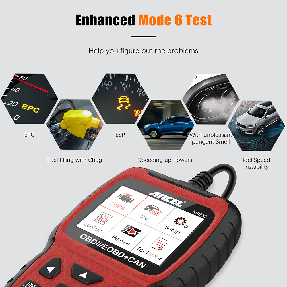 Ancel AS500 Car Code Reader OBD2 Scanner Check Engine Live Data Diagnostic Tool