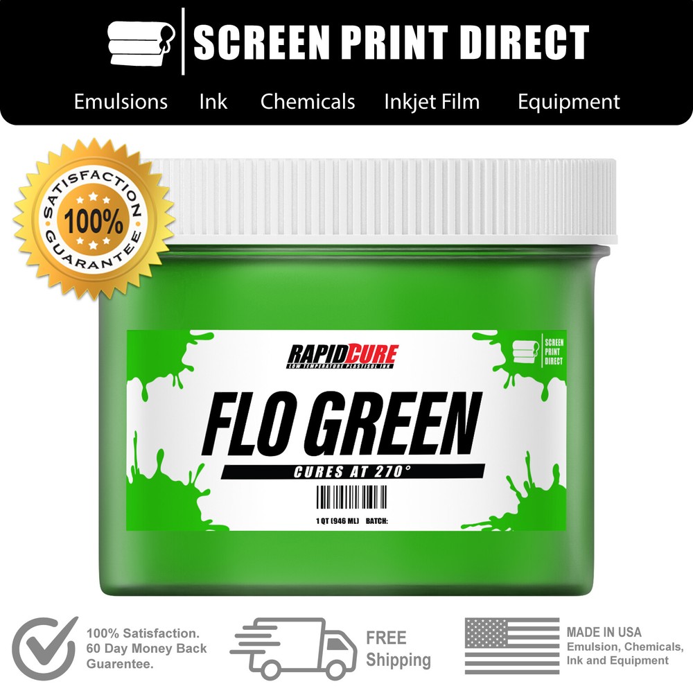 Fluorescent Green - Screen Printing Plastisol Ink - Low Temp Cure