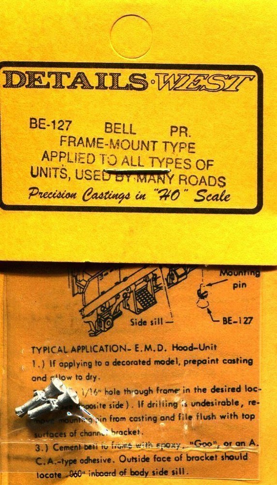 Details West 127  x HO Bell Frame Mount for all Unit Types
