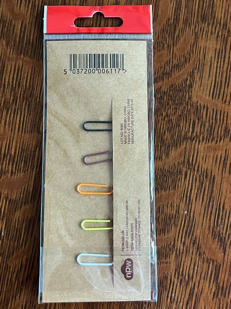 Moustache Multicolor Paper Clips Great Office Work Gift Pk 5