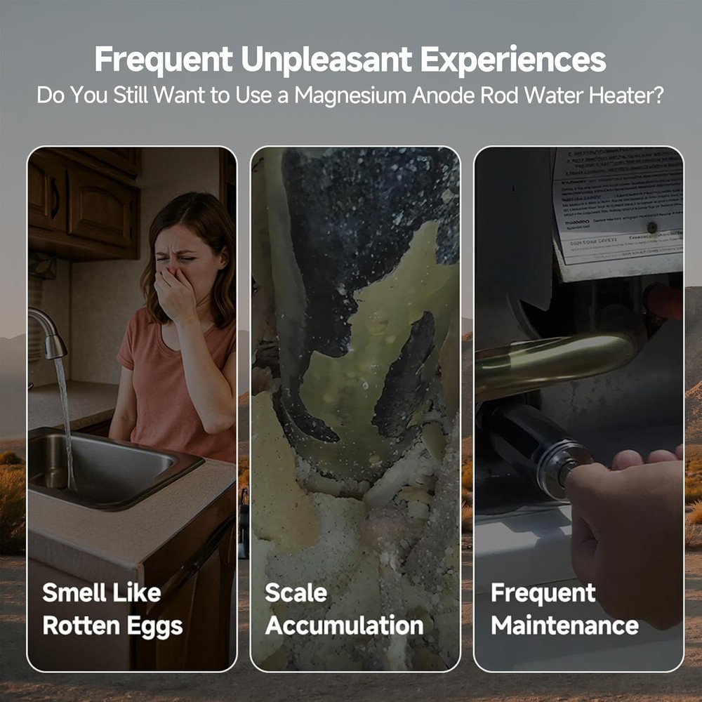 KINGRVER 6 Gallon RV Gas/Electric Water Heater Built-in Anode Rod W/Controller