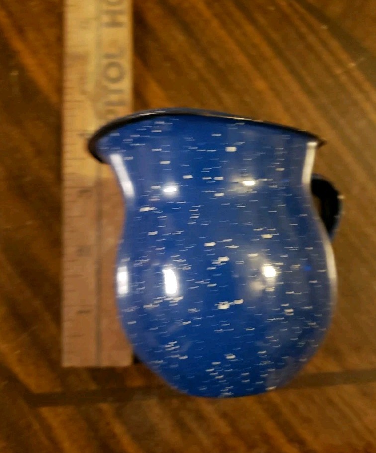 Blue Speckled Enamelware Cream & Sugar