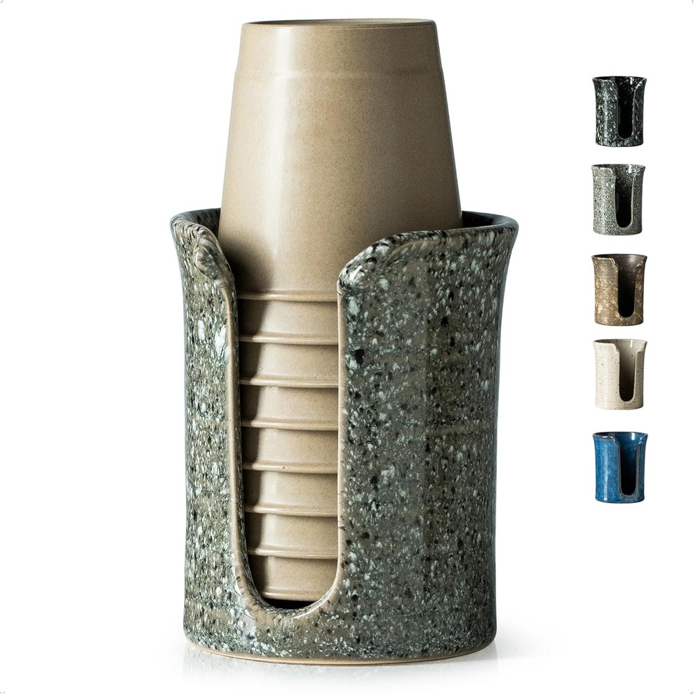 Ceramic Bathroom Cup Holder, Bathroom Cup Dispenser