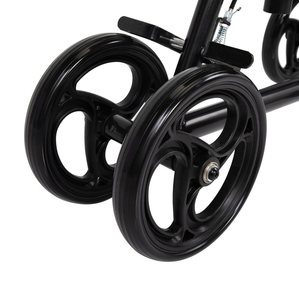 Folding Knee Scooter, Steerable Leg Walker with Bag and Dual Braking System