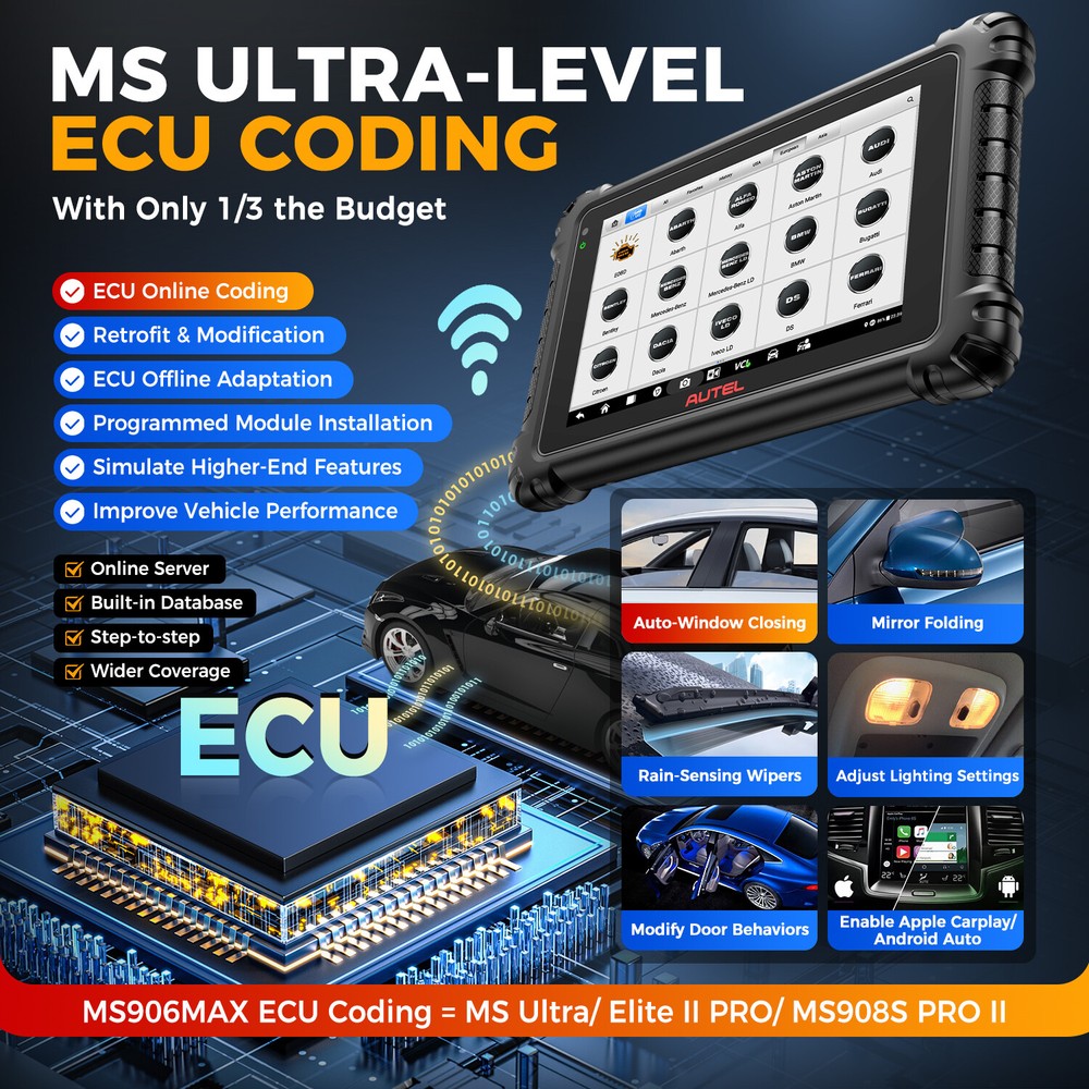 Autel MaxiSys MS906 MAX ECU Coding AS MK908P II Up MS906 PRO 🪄MAX=2-Year Update