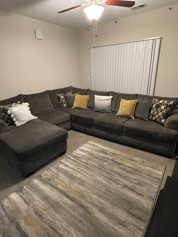 2-piece sectional couch with throw pillows! 
