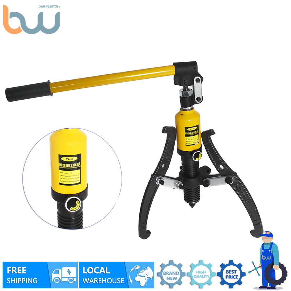 3-Jaws 5T Hydraulic Bearing Gear Puller Wheel Hub Puller Separator Garage Tool