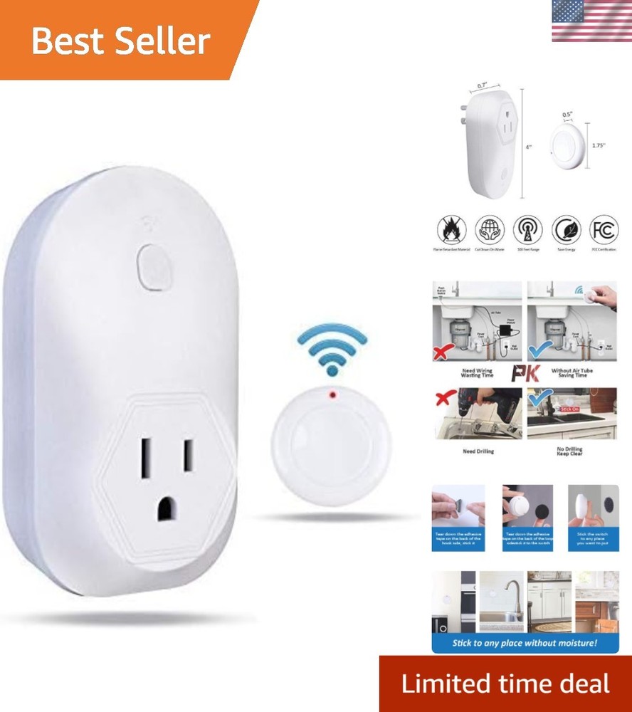 Elegant Wireless Garbage Disposal Switch Kit - No Drilling Required, 100ft Range