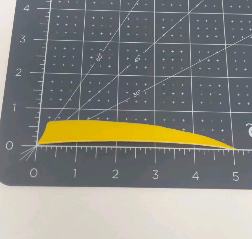 100pk Bullseye Archery Feathers 5" Right Wing: Shield Solid Sun Yellow