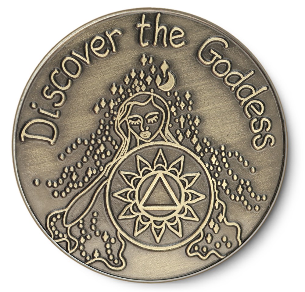 Bronze Discover the Goddess AA 12 Step Recovery Program Coin /Token/Chip