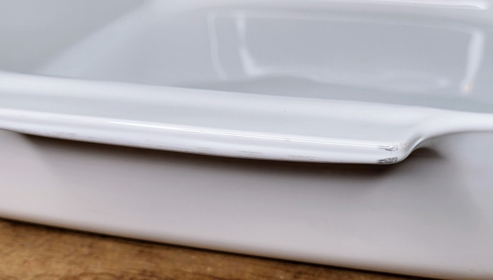 Vintage Corning Ware #A-21-B-N Rectangular Roaster Pan in Peach Floral Pattern